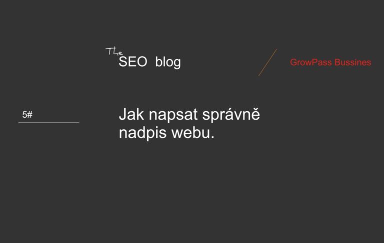 Jak na nadpis a popis webu. Využijte Meta Tagy.